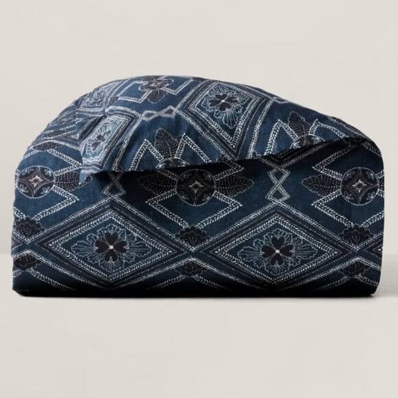 Ralph Lauren Home King Duvet Cover 108 x 96 Francois NWT Navy Blue Cotton $425 - Picture 1 of 12